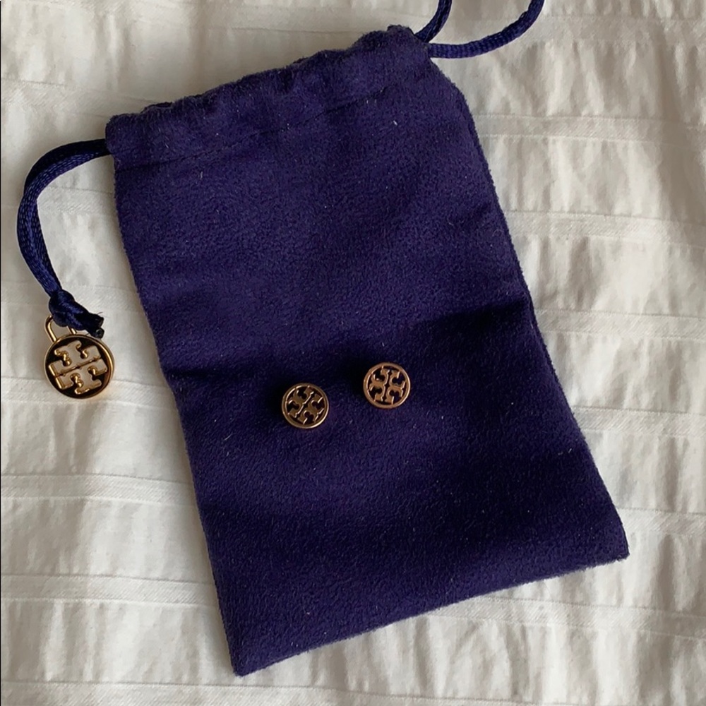 Tory Burch Logo Circle-Stud Earring